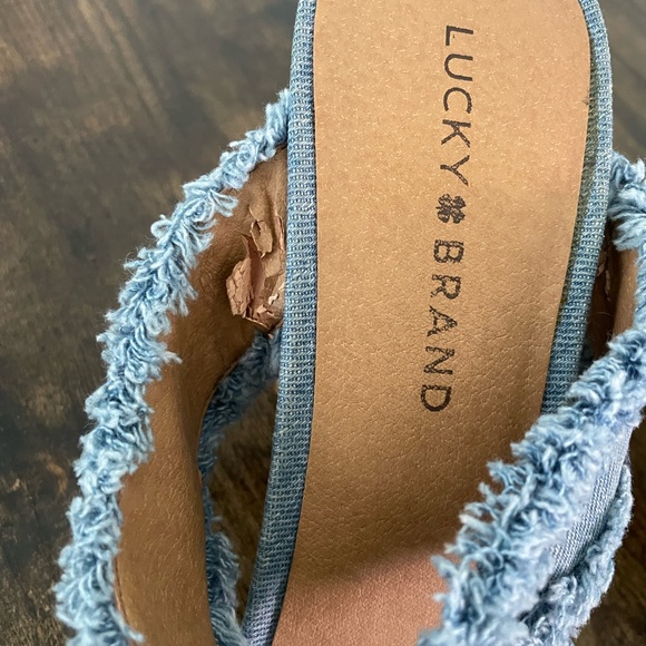 Lucky Brand Denim Frayed Mule Heels - Picture 5 of 12